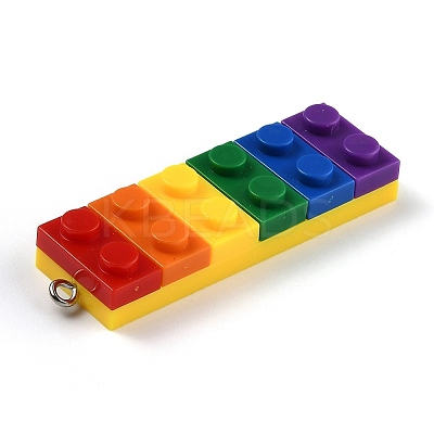 Rainbow Opaque Acrylic Pendants MACR-B0001-03B-1