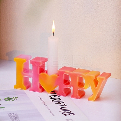 Word HAPPY DIY Candle Holder Silicone Molds SIL-F008-02A-1