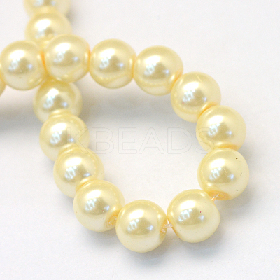 Baking Paint Pearlized Glass Pearl Round Bead Strands HY-Q003-12mm-21-1