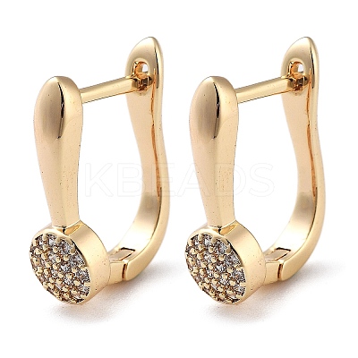 Brass Micro Pave Clear Cubic Zirconia Hoop Earrings for Women EJEW-U029-01G-03-1