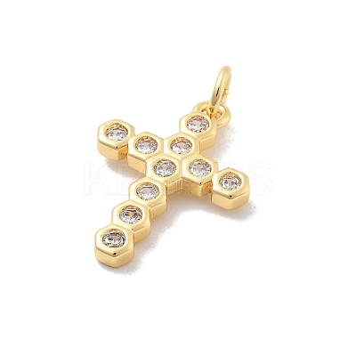 Brass Micro Pave Cubic Zirconia Pendants KK-M305-01G-01-1