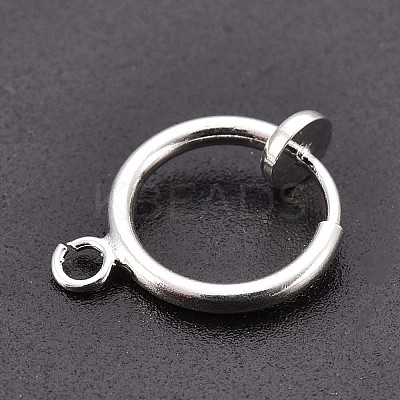 Brass Clip-on Hoop Earring Findings LS-X-KK-P102-01S-1