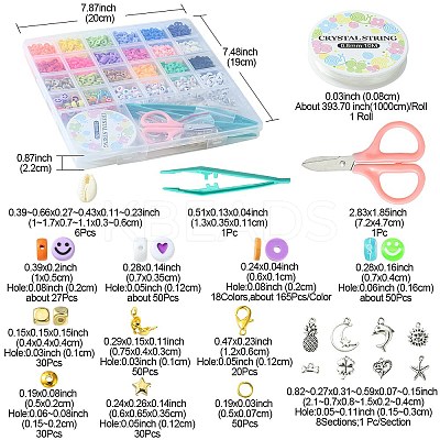 DIY Heishi Surfer Bracelet Necklace Making Kit DIY-YW0006-54-1