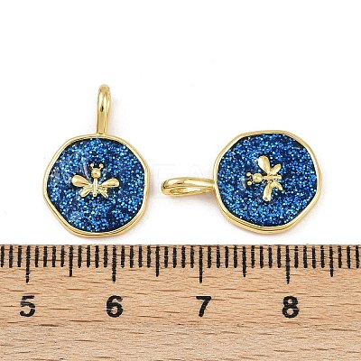 Brass Sequins Enamel Pendants KK-F908-17G-03-1