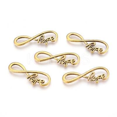 Tibetan Style Alloy Infinity with Hope Links connectors X-TIBE-S230-AG-LF-1