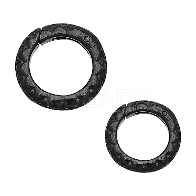 2Pcs 2 Styles 304 Stainless Steel Spring Gate Rings STAS-UN0041-73-1