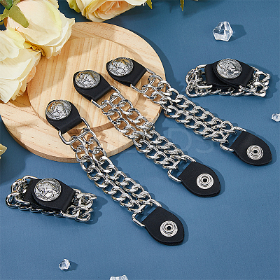 5Pcs Alloy & Imitation Leather Waistcoat Extension Chain FIND-FH0008-85B-1