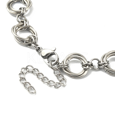 Non-Tarnish 304 Stainless Steel Rings Link Chain Bracelet BJEW-TA00334-02-1