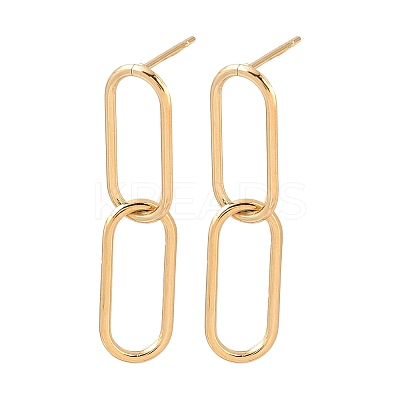 Oval 316 Stainless Steel Dangle Stud Earrings EJEW-D339-04G-1