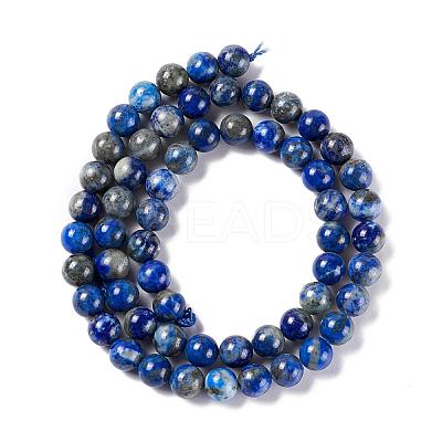 Natural Lapis Lazuli Smooth Round Beads Strands G-I181-09-6mm-1