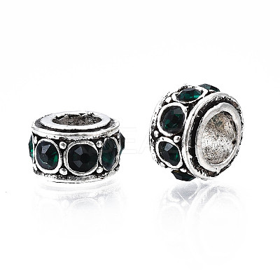 Alloy Rhinestone European Beads MPDL-Q212-001D-RS-1