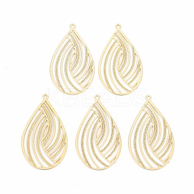 Rack Plating 304 Stainless Steel Filigree Pendants X-STAS-T057-30G-1