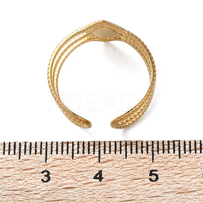 304 Stainless Steel Enamel Cuff Rings X-RJEW-M171-32G-1