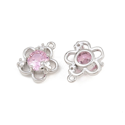 Brass Pave Pearl Pink Cubic Zirconia Pendants CU-CBA8124-01C-P-1