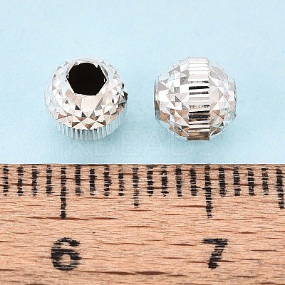 Textured 925 Sterling Silver Beads STER-T008-47S-1