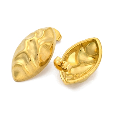 Horse Eye Ion Plating(IP) 304 Stainless Steel Stud Earrings EJEW-H013-26G-1