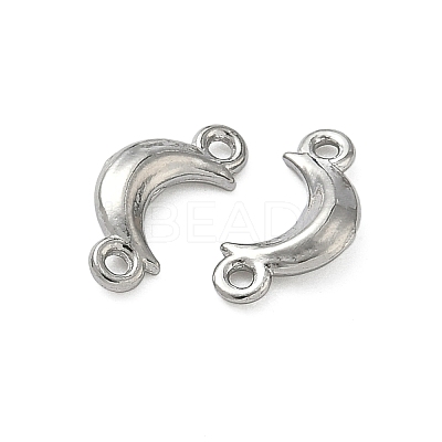 304 Stainless Steel Crescent Moon Links Connector Charms STAS-D211-02P-1