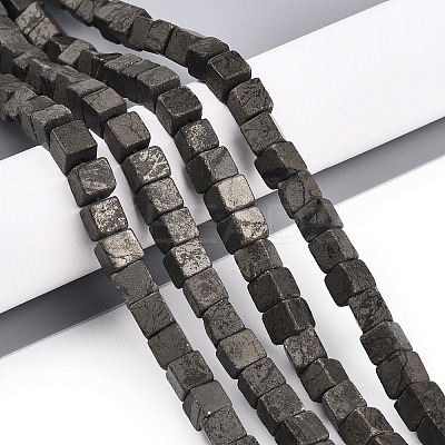 Natural Pyrite Beads Strands G-T140-37A-1