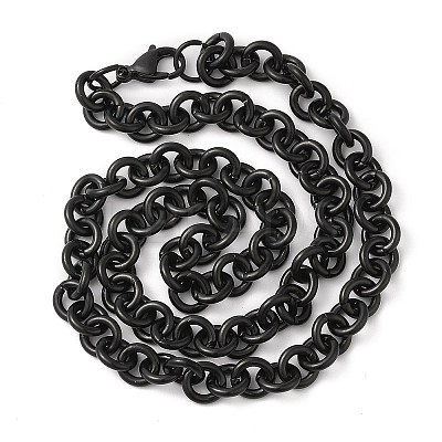 Ion Plating(IP) 304 Stainless Steel Rolo Chains Necklaces NJEW-F297-02B-1