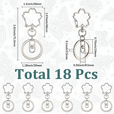 18Pcs Alloy Keychain Clasps KEYC-SC0001-72P-1