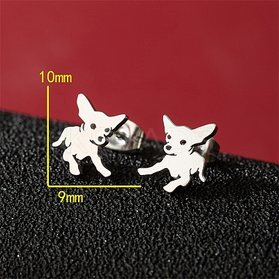 Non-Tarnish Stainless Steel Stud Earrings PW-WG88127-02-1