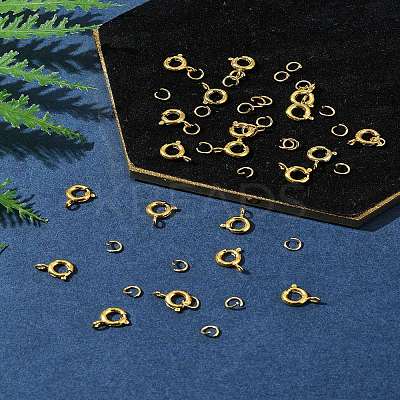 Brass Spring Ring Clasps KK-FS0001-50G-1