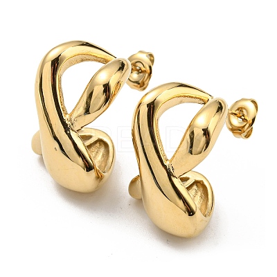 304 Stainless Steel Twist Infinity Stud Earrings EJEW-I286-03G-1