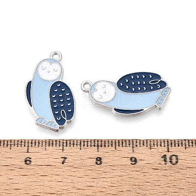 Rack Plating Alloy Enamel Bird Pendants ENAM-T024-67A-P-1