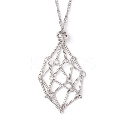 304 Stainless Steel Macrame Pouch Empty Stone Holder Necklace Making NJEW-JN05238-02-1