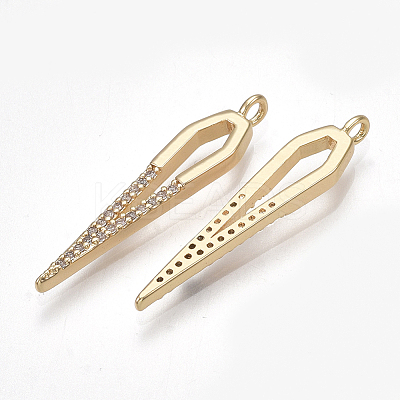 Brass Micro Pave Cubic Zirconia Pendants KK-T038-385G-1