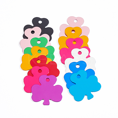 30Pcs 10 ColorsAluminum Pendants ALUM-BC0001-61-1