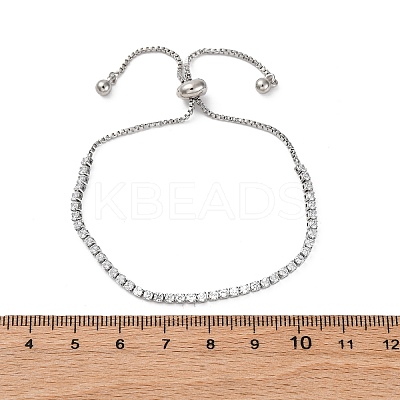 Brass Cubic Zirconia Bolo Tennis Bracelets BJEW-P232-01P-03-1
