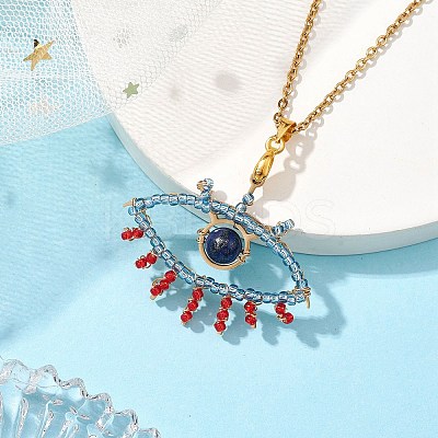 201 Stainless Steel Pendant Necklaces NJEW-MZ00034-1
