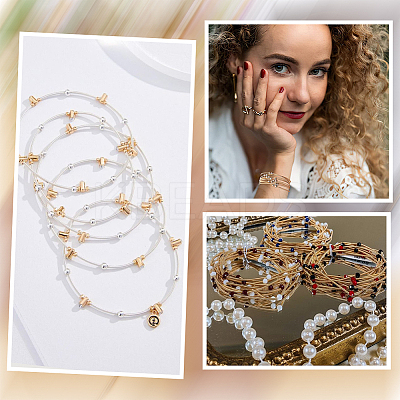 16Pcs Stainless Steel Satellite Chains Stretch Bracelet for Women BJEW-SP0001-16A-1