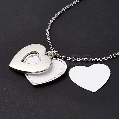 Sublimation Blank Aluminum Pendant Necklace NJEW-E020-01P-02-1