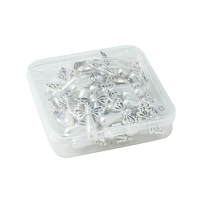50Pcs 3 Style Angel Plastic Imitation Pearl Pendants PALLOY-FS00026-1