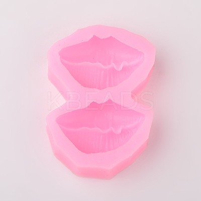 Lip Design DIY Food Grade Silicone Molds AJEW-L054-76-1