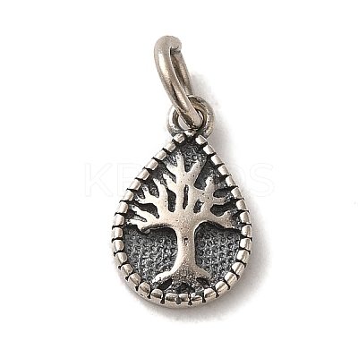 925 Sterling Silver Teardrop with Tree of Life Charms STER-K180-04AS-1