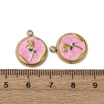 304 Stainless Steel Enamel Pendants STAS-P406-18G-02-1