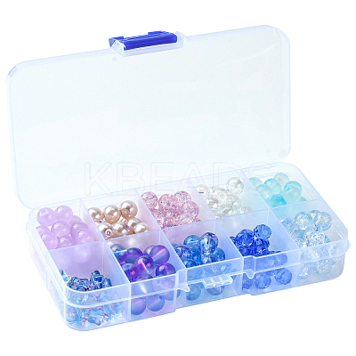 200Pcs 10 Style Glass Beads Set GLAA-CJ0002-36-1