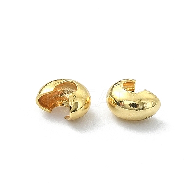Brass Crimp Beads Covers X-KK-P232-14G-1