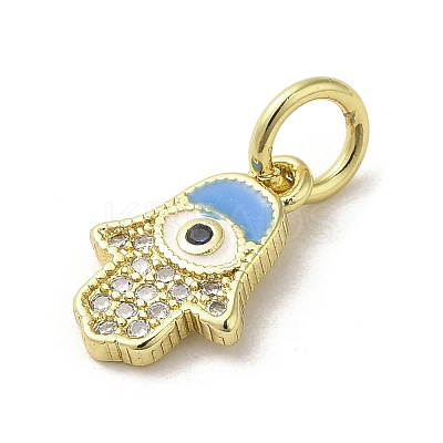 Brass Micro Pave Cubic Zirconia Charms KK-E092-25G-02-1