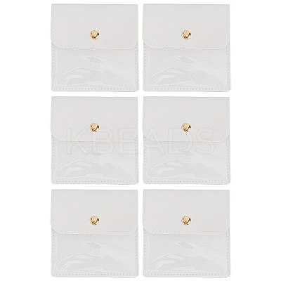 6Pcs PU Leather Jewelry Storage Bags with Iron Button ABAG-CL0001-22A-1