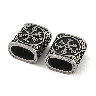 Retro 304 Stainless Steel Slide Charms STAS-B071-12AS-1