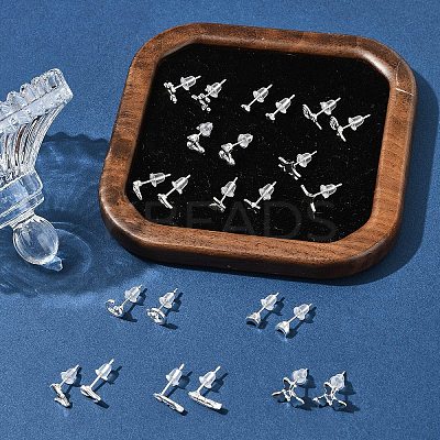 2 Pairs Alloy Stud Earrings for Women EJEW-FS0001-27F-1