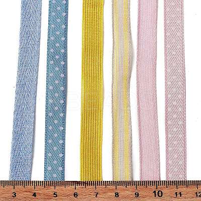 18 Yards 6 Colors Polyester Ribbon SRIB-C001-B08-1