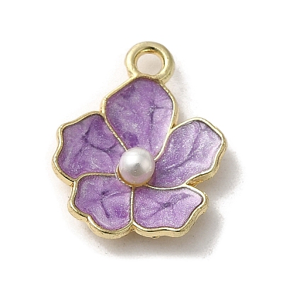 Flower Alloy Enamel Pendants ENAM-A007-01KCG-02-1