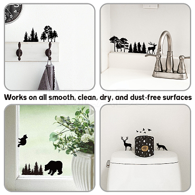 6Pcs Plant PVC Plastic Waterproof Self-adhesive Stickers Set DIY-WH0692-006-1