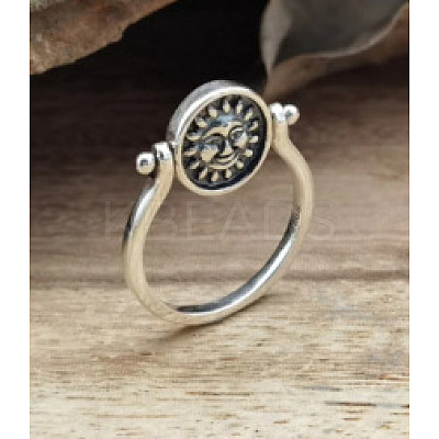 Zinc Alloy Finger Two Sided Rotatable Finger Rings FS-WG6AB10-03-1