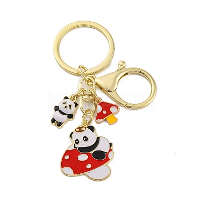 Rack Plating Panda Zinc Alloy Enamel Pendant Keychain KEYC-G064-01F-1